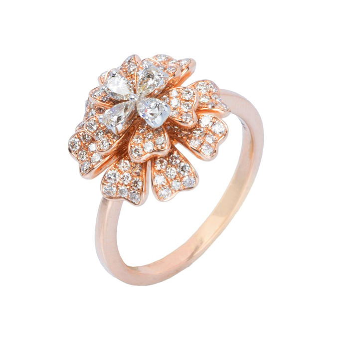 Flower Design Diamond Ring at 75000.00 INR in Jaipur | Valentine Jewellery  India Pvt. Ltd.